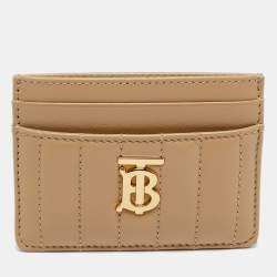 مملوكة مسبقًا Burberry Beige Quilted Leather Lola Card Holder
