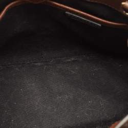 Pre Owned Burberry Brown/Beige House Check Fabric and Leather Small Banner Tote