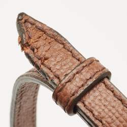 Pre Owned Burberry Brown/Beige House Check Fabric and Leather Small Banner Tote