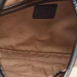 Pre Owned Burberry Beige/Black Nova Check Coated Canvas and Patent Leather Brooke Hobo