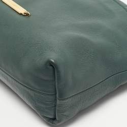 Pre Owned Burberry Green/Beige Leather and House Check Fabric Little Crush Crossbody Bag