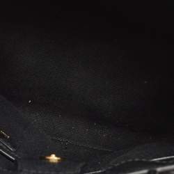 Pre Owned Burberry Black/Beige Leather and House Check Fabric Mini Banner Tote