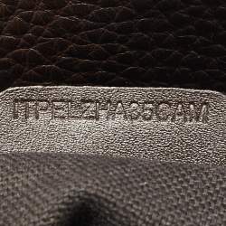 Pre Owned Burberry Choco Brown/Beige Haymarket Check Coated Canvas Medium Golderton Tote