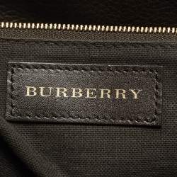Pre Owned Burberry Choco Brown/Beige Haymarket Check Coated Canvas Medium Golderton Tote
