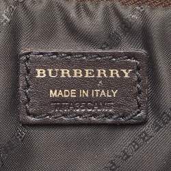 Pre Owned Burberry Beige/Brown Haymarket Check Coated Canvas Peyton Crossbody Bag