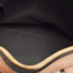 Pre Owned Burberry Beige/Brown Haymarket Fabric and Leather Mini Bowler Bag