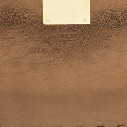 Pre Owned Burberry Bronze Leather Studded Olympia Clutch