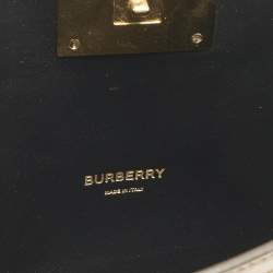 Pre Owned Burberry Bronze Leather Studded Olympia Clutch