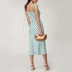 Pre Owned Burberry Bronze Leather Studded Olympia Clutch