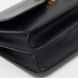 Pre Owned Burberry Black Leather Medium TB Shoulder Bag