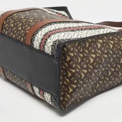 Pre Owned Burberry Multicolor Monogram Stripe E-Canvas Portrait Tote