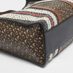 Pre Owned Burberry Multicolor Monogram Stripe E-Canvas Portrait Tote