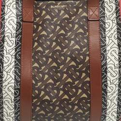 Pre Owned Burberry Multicolor Monogram Stripe E-Canvas Portrait Tote