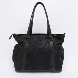 Pre Owned Burberry Black Super Nova Check Nylon Diaper Bag