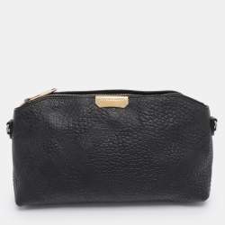 مملوكة مسبقًا Burberry Black Grained Leather Chichester Crossbody Bag