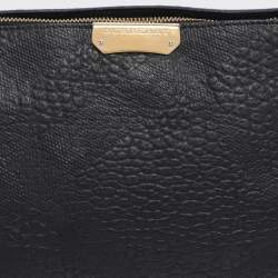 Pre Owned Burberry Black Grained Leather Chichester Crossbody Bag