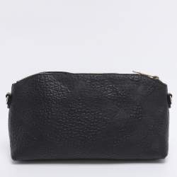 Pre Owned Burberry Black Grained Leather Chichester Crossbody Bag