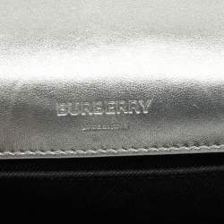 Pre Owned Burberry Silver Quilted Leather Small Lola Shoulder Bag