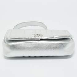 Pre Owned Burberry Silver Quilted Leather Small Lola Shoulder Bag