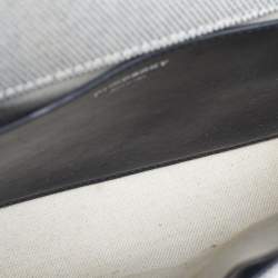 Pre Owned Burberry White/Black Needle Punch Check Canvas Small Lola Shoulder Bag