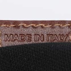 Pre Owned Burberry Beige/Brown Haymarket Check PVC and Leather Chester Boston Bag