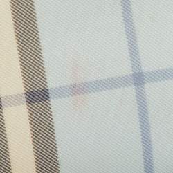 Pre Owned Burberry Light Blue/Brown Nova Check PVC and Leather Zip Tote