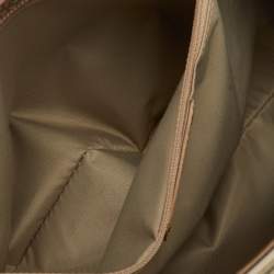 Pre Owned Burberry Light Blue/Brown Nova Check PVC and Leather Zip Tote