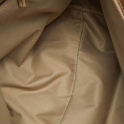 Pre Owned Burberry Light Blue/Brown Nova Check PVC and Leather Zip Tote