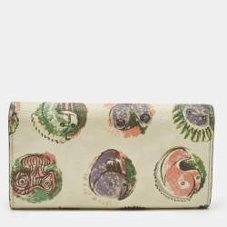 Pre Owned Burberry Multicolor Leather Pallas Heads Continental Wallet