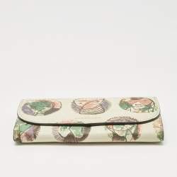 Pre Owned Burberry Multicolor Leather Pallas Heads Continental Wallet