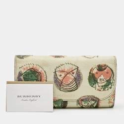 Pre Owned Burberry Multicolor Leather Pallas Heads Continental Wallet