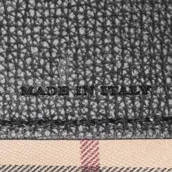 Pre Owned Burberry Beige/Black Haymarket Check PVC and Leather Lavenby Reversible Tote