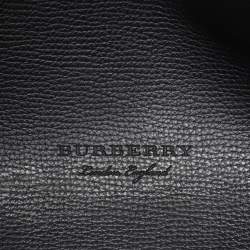 Pre Owned Burberry Beige/Black Haymarket Check PVC and Leather Lavenby Reversible Tote