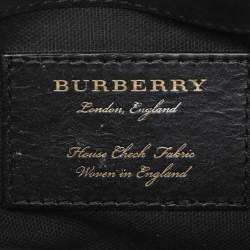 Pre Owned Burberry Taupe House Check Canvas and Leather Small Macken Crossbody Bag