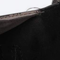 Pre Owned Burberry Taupe House Check Canvas and Leather Small Macken Crossbody Bag