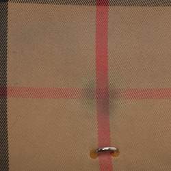 Pre Owned Burberry Taupe House Check Canvas and Leather Small Macken Crossbody Bag