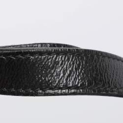 Pre Owned Burberry Black Nova Check Nylon And Patent Leather Small Lowry Tote