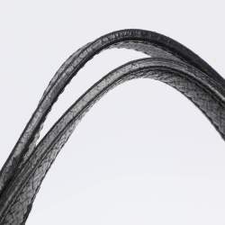 Pre Owned Burberry Black Nova Check Nylon And Patent Leather Small Lowry Tote