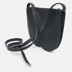 Pre Owned Burberry Black Leather Chess Shoulder Bag