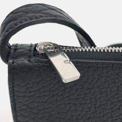 Pre Owned Burberry Black Leather Chess Shoulder Bag