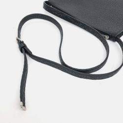 Pre Owned Burberry Black Leather Chess Shoulder Bag