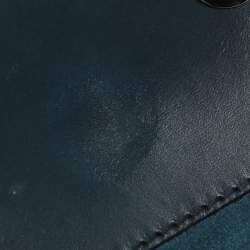 Pre Owned Burberry Blue/Black Leather and Python Crossbody Bag