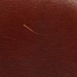 Pre Owned Burberry Brown/Beige Leather and Nova Check Canvas Abbott Crossbody Bag