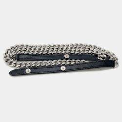 Pre Owned Burberry Lola Bag TB Logo Crystal Bag Black Velvet Rhinestone