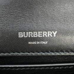Pre Owned Burberry Lola Bag TB Logo Crystal Bag Black Velvet Rhinestone