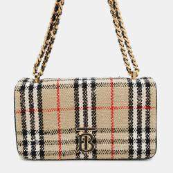 مملوكة مسبقًا Burberry Lola Vintage Check Beige Canvas Small Shoulder Bag