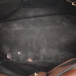 Pre Owned Burberry Brown/Beige House Check Fabric and Leather Small Banner Tote