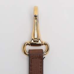 Pre Owned Burberry Brown/Beige House Check Fabric and Leather Small Banner Tote