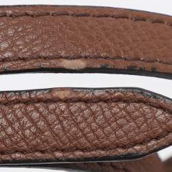 Pre Owned Burberry Brown/Beige House Check Fabric and Leather Small Banner Tote