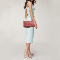 Pre Owned Burberry Red Pebbled Leather Mildenhall Shoulder Bag